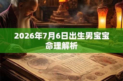 2026年7月6日出生男宝宝命理解析 2026年7月6日出生男宝宝命理解析