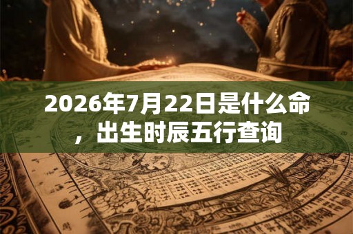 2026年7月22日是什么命，出生时辰五行查询
