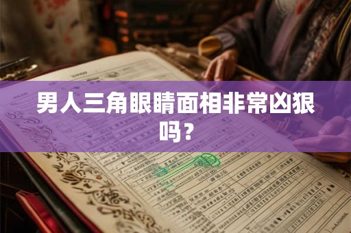 男人三角眼睛面相非常凶狠吗？