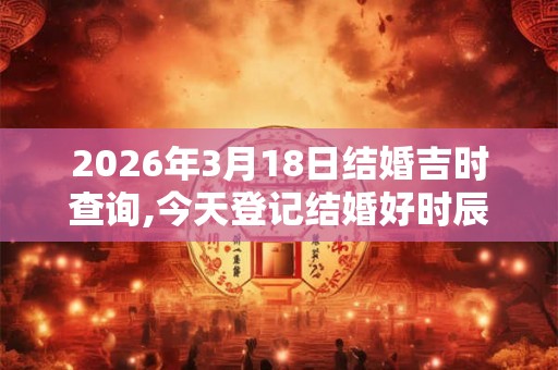 2026年3月18日结婚吉时查询,今天登记结婚好时辰 2026年3月18日结婚吉时查询,今天登记结婚好时辰
