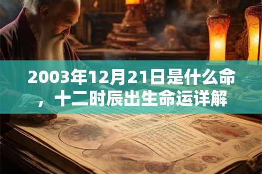 2003年12月21日是什么命,十二时辰出生命运详解 2003年12月21日是什么命,十二时辰出生命运详解