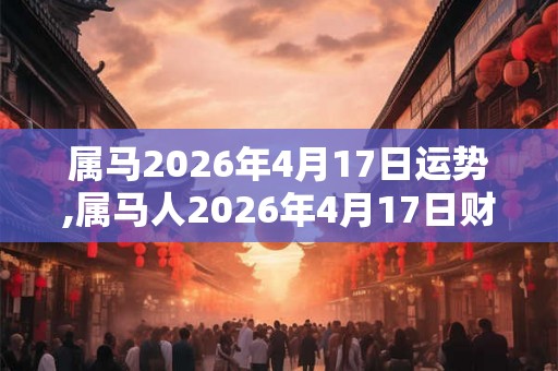 属马2026年4月17日运势,属马人2026年4月17日财运,生肖马2026年4月17日运势 属马2026年4月17日运势,属马人2026年4月17日财运,生肖马2026年4月17日运势