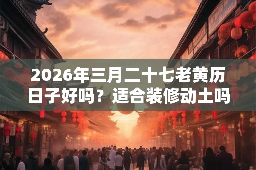 2026年三月二十七老黄历日子好吗？适合装修动土吗？