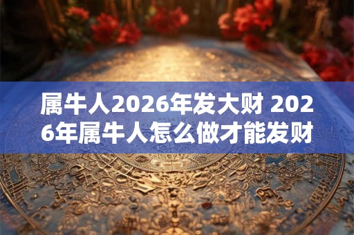 属牛人2026年发大财 2026年属牛人怎么做才能发财