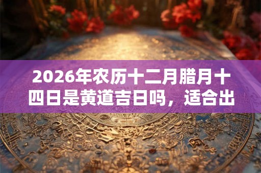 2026年农历十二月腊月十四日是黄道吉日吗，适合出行吗？