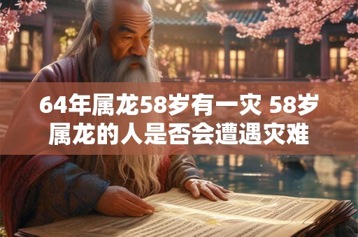 64年属龙58岁有一灾 58岁属龙的人是否会遭遇灾难
