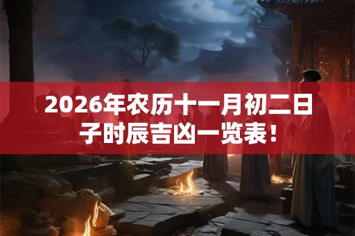2026年农历十一月初二日子时辰吉凶一览表！