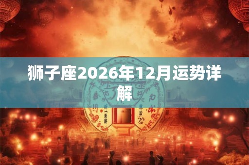 狮子座2026年12月运势详解