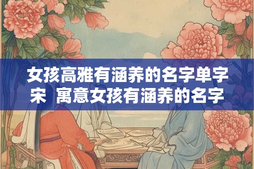 女孩高雅有涵养的名字单字宋  寓意女孩有涵养的名字