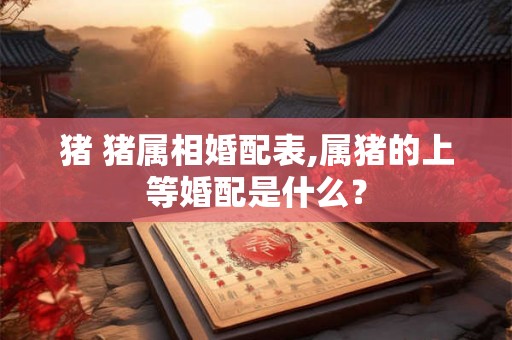 猪 猪属相婚配表,属猪的上等婚配是什么？
