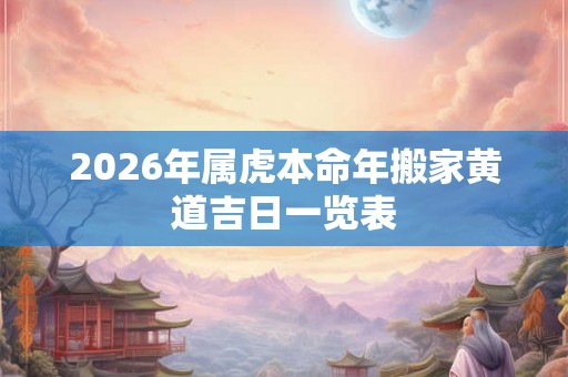 2026年属虎本命年搬家黄道吉日一览表