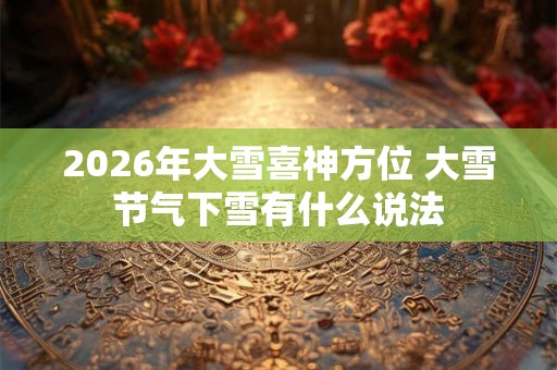 2026年大雪喜神方位 大雪节气下雪有什么说法