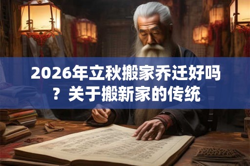 2026年立秋搬家乔迁好吗？关于搬新家的传统