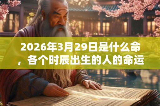 2026年3月29日是什么命,各个时辰出生的人的命运 2026年3月29日是什么命,各个时辰出生的人的命运