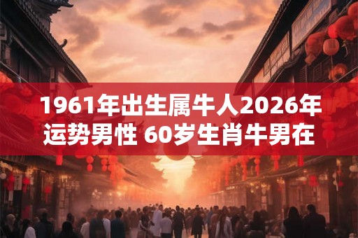 1961年出生属牛人2026年运势男性 60岁生肖牛男在2026年运气如何 1961年出生属牛人2026年运势男性 60岁生肖牛男在2026年运气如何