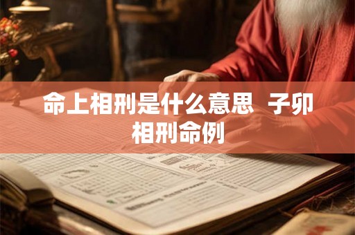 命上相刑是什么意思  子卯相刑命例