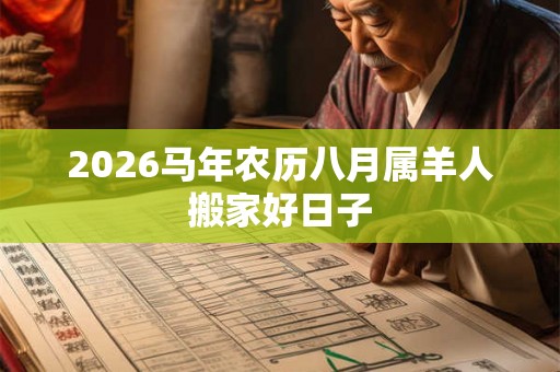 2026马年农历八月属羊人搬家好日子 2026马年农历八月属羊人搬家好日子