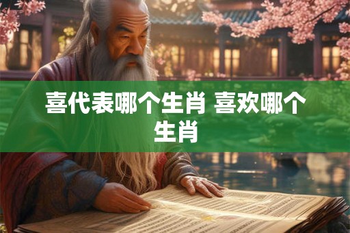 喜代表哪个生肖 喜欢哪个生肖