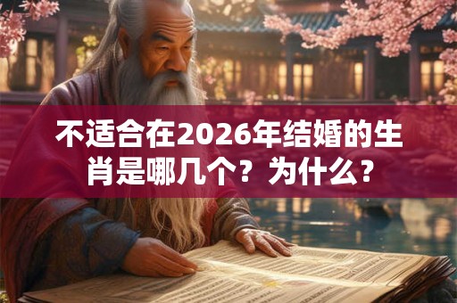 不适合在2026年结婚的生肖是哪几个?为什么? 不适合在2026年结婚的生肖是哪几个?为什么?