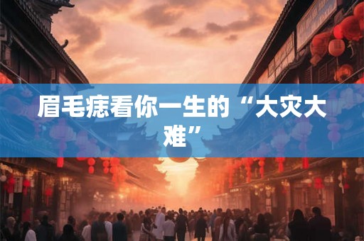 眉毛痣看你一生的“大灾大难” 眉毛痣看你一生的“大灾大难”