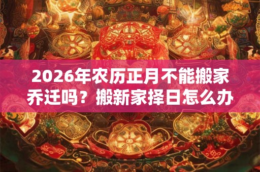 2026年农历正月不能搬家乔迁吗？搬新家择日怎么办