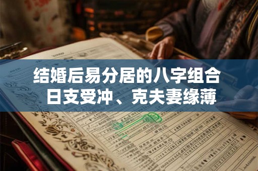结婚后易分居的八字组合  日支受冲、克夫妻缘薄