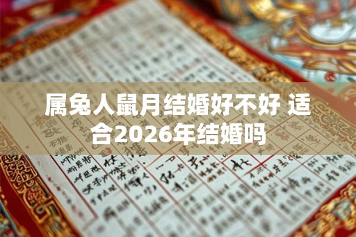 属兔人鼠月结婚好不好 适合2026年结婚吗