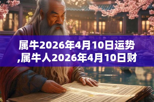 属牛2026年4月10日运势,属牛人2026年4月10日财运,生肖牛2026年4月10日运势