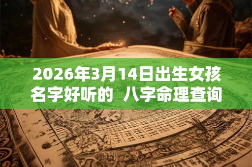 2026年3月14日出生女孩名字好听的  八字命理查询