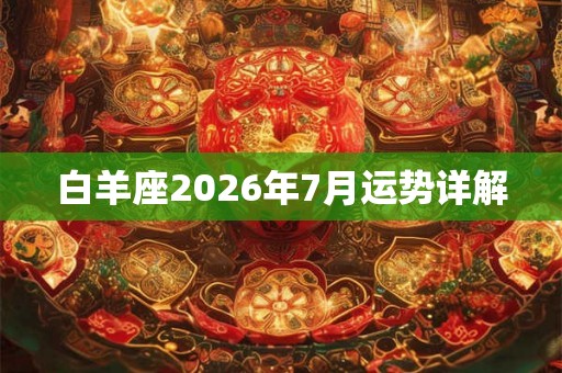 白羊座2026年7月运势详解 白羊座2026年7月运势详解