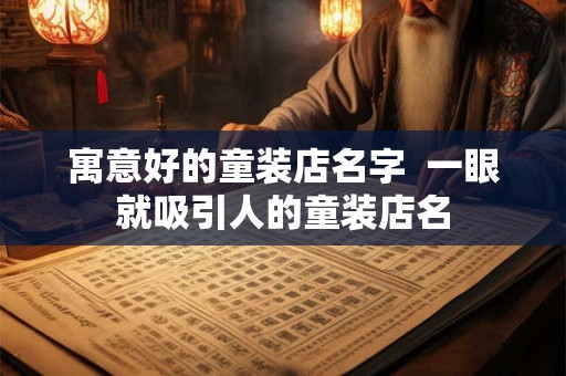 寓意好的童装店名字  一眼就吸引人的童装店名