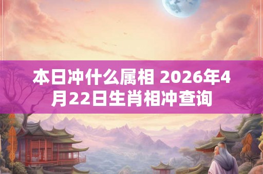 本日冲什么属相 2026年4月22日生肖相冲查询 本日冲什么属相 2026年4月22日生肖相冲查询