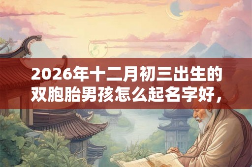 2026年十二月初三出生的双胞胎男孩怎么起名字好，五行属什么？
