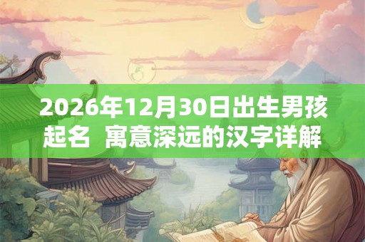 2026年12月30日出生男孩起名  寓意深远的汉字详解