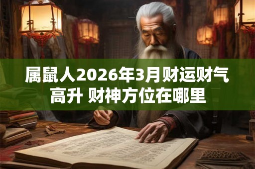 属鼠人2026年3月财运财气高升 财神方位在哪里