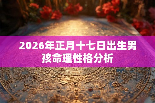 2026年正月十七日出生男孩命理性格分析