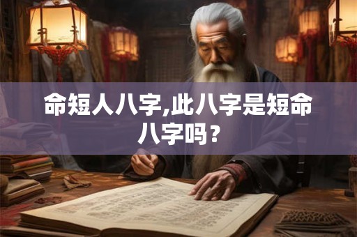 命短人八字,此八字是短命八字吗? 命短人八字,此八字是短命八字吗?
