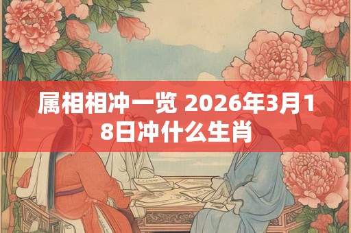 属相相冲一览 2026年3月18日冲什么生肖