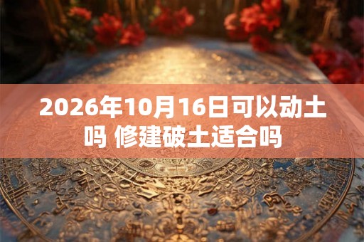 2026年10月16日可以动土吗 修建破土适合吗