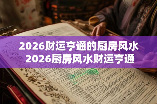 2026财运亨通的厨房风水 2026厨房风水财运亨通