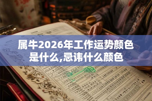 属牛2026年工作运势颜色是什么,忌讳什么颜色