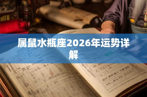 属鼠水瓶座2026年运势详解