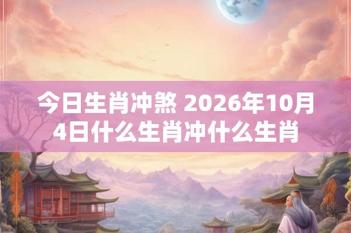 今日生肖冲煞 2026年10月4日什么生肖冲什么生肖