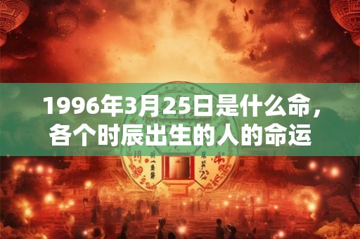 1996年3月25日是什么命,各个时辰出生的人的命运 1996年3月25日是什么命,各个时辰出生的人的命运