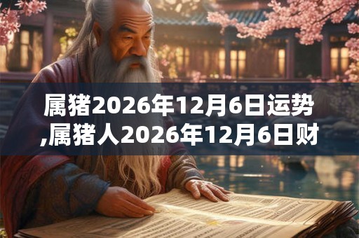 属猪2026年12月6日运势,属猪人2026年12月6日财运,生肖猪2026年12月6日运势