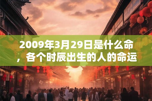 2009年3月29日是什么命，各个时辰出生的人的命运