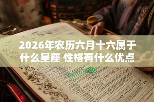 2026年农历六月十六属于什么星座 性格有什么优点