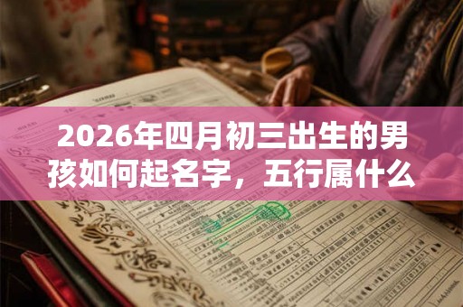 2026年四月初三出生的男孩如何起名字，五行属什么