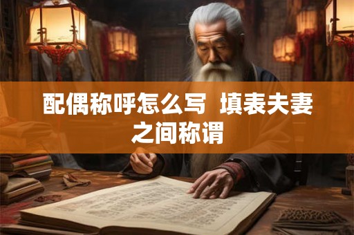 配偶称呼怎么写  填表夫妻之间称谓