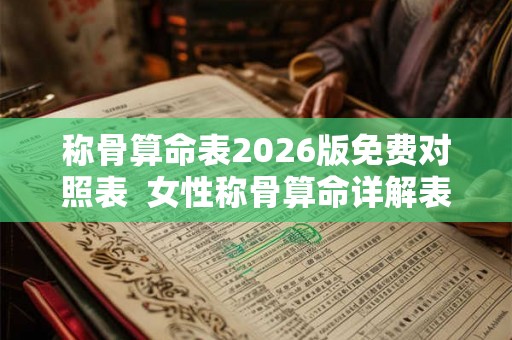 称骨算命表2026版免费对照表  女性称骨算命详解表